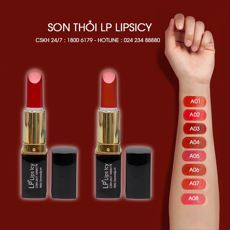 Son thỏi lì lipsicy dưỡng môi chuẩn màu lì mềm mượt lâu trôi son thiên nhiên dùng được cho bà bầu 4g