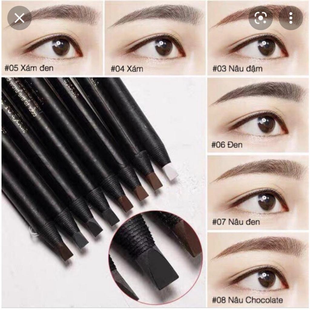 Chì trang điểm Haozhuang Make Up Milano Eyebrow Pencil Cosmetic Chì xé kẻ chân mày cho nữ nhiều màu