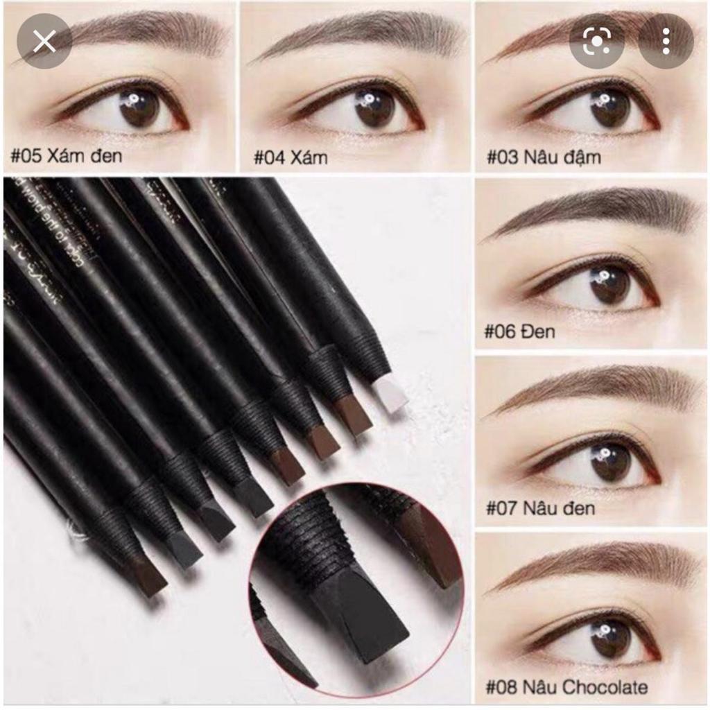 Chì trang điểm Haozhuang Make Up Milano Eyebrow Pencil Cosmetic Chì xé kẻ chân mày cho nữ nhiều màu