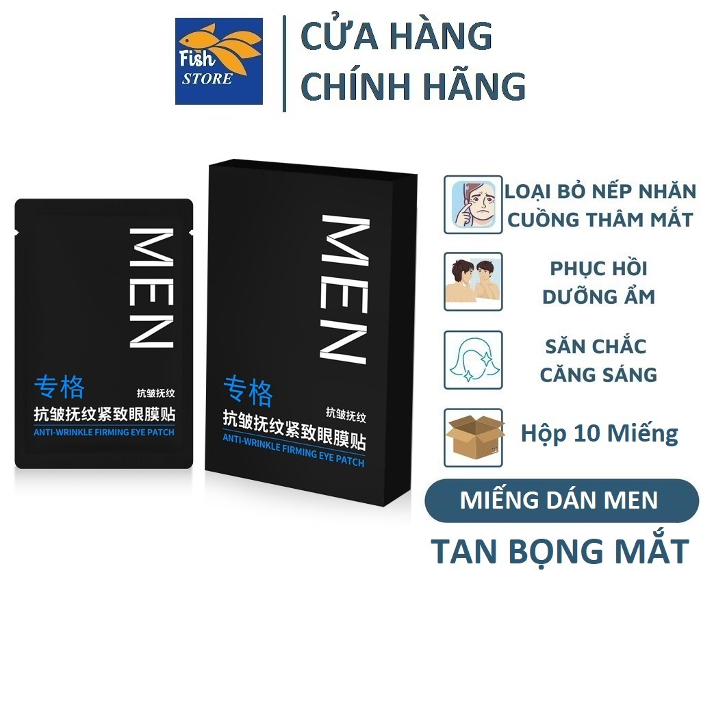 Hộp 10 Miếng Dán Pearl Roe Men Loại Bỏ Quầng Thâm Mắt