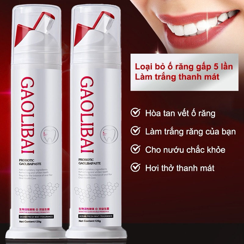 Kem đánh răng GAOLIBAI, Gel nano bạc đánh bay mảng bám, trăng răng, thơm miệng