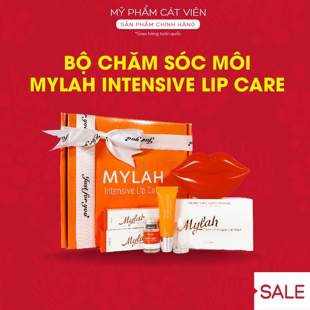 Bộ sản phẩm chăm sóc môi chuyên nghiệp Mylah Lip Care, dưỡng môi hồng hào, giảm thâm sạm, khô nẻ