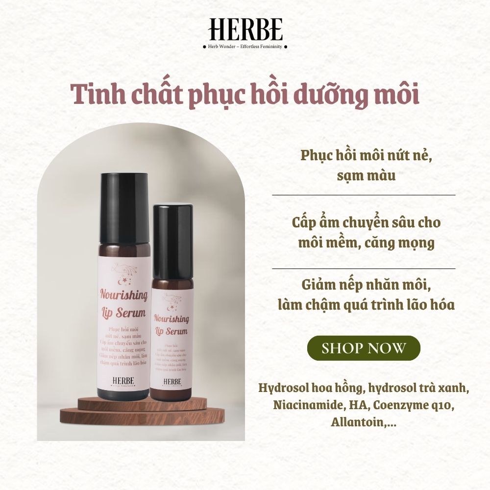 [mua 1 tặng 1] Tinh chất phục hồi dưỡng môi NOURISHING LIP SERUM handmade