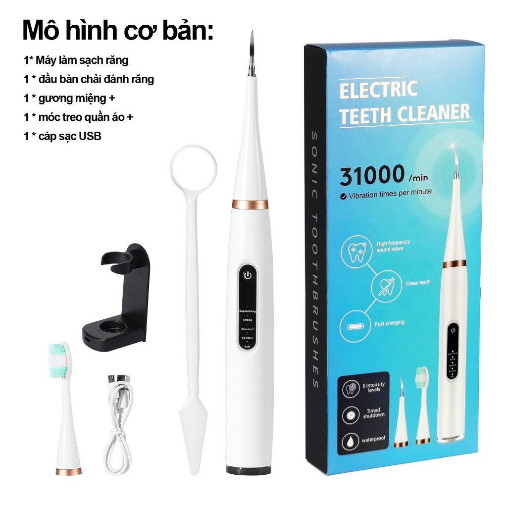 Máy lấy cao răng.bàn chải đánh răng điện 2in1.Thiết bị chăm sóc răng toàn diện.Cải thiện hàm răng sâu đánh bay mảng bám