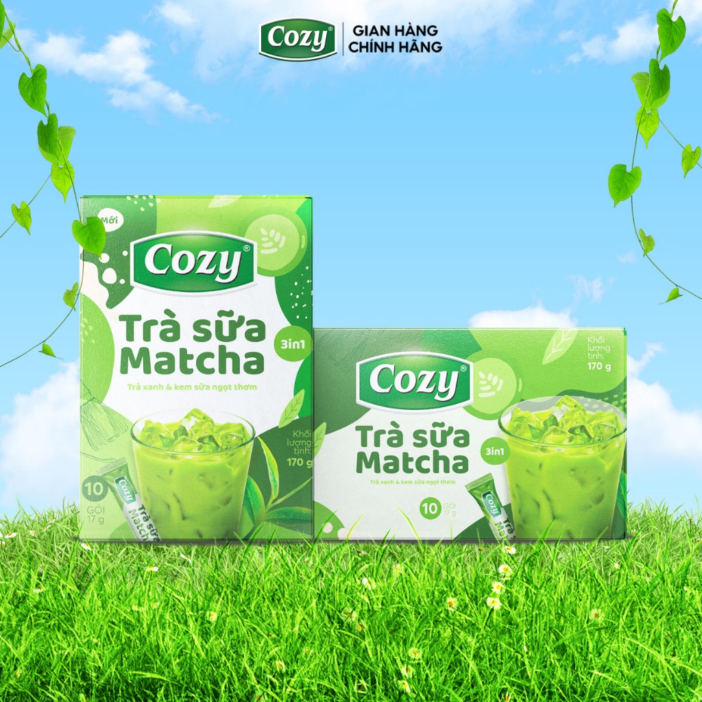Trà Sữa Matcha Cozy Hòa Tan 3IN1 (170gr x 10 gói) Hương Vị Ngọt Thơm, Không Lo Tăng Cân giá tốt Tháng 06, 2024