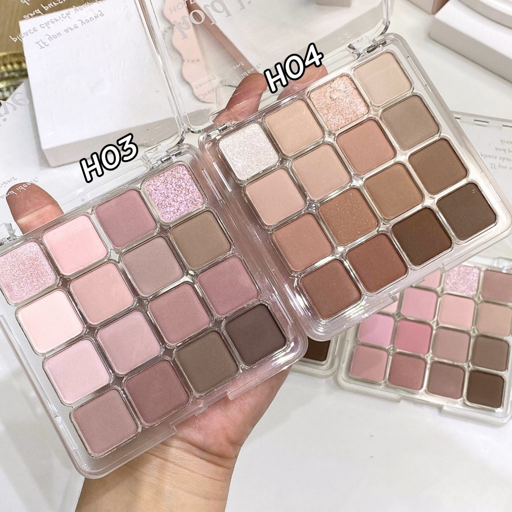 Bảng Phấn Mắt 16 Ô Màu Hold Live Sunset Magic Nhũ Mịn Lì SHUSHU COSMETICS