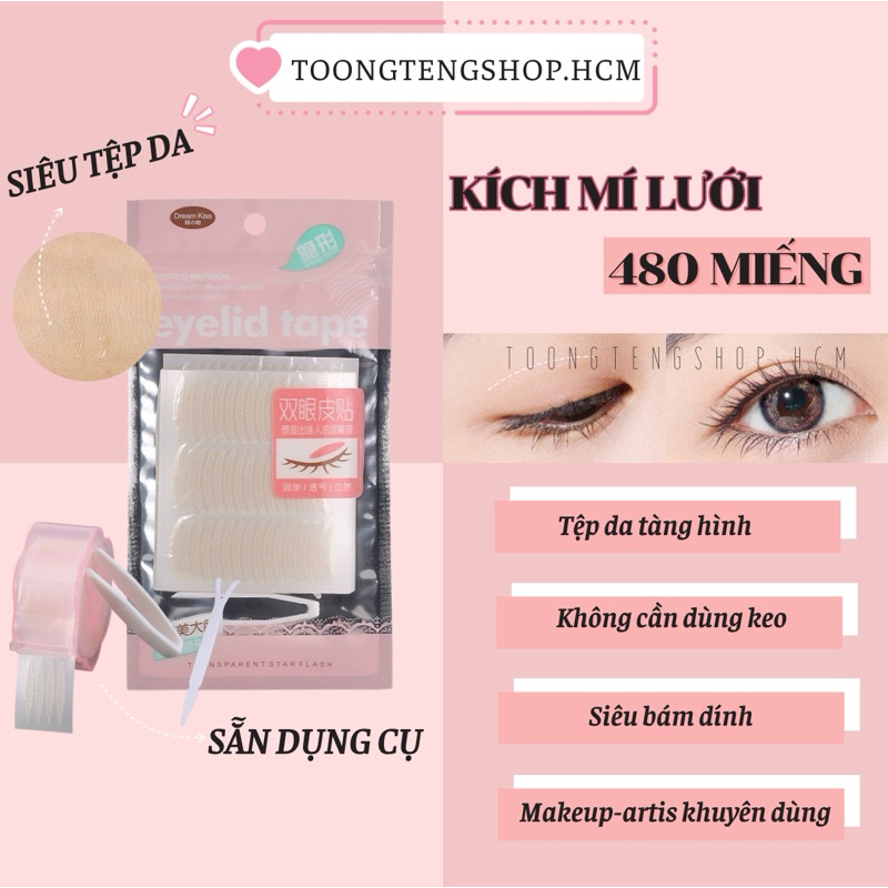 Kích mí tàng hình kích mí lưới HÀNG LOẠI 1 không lộ sẵn keo sẵn dụng cụ đi kèm