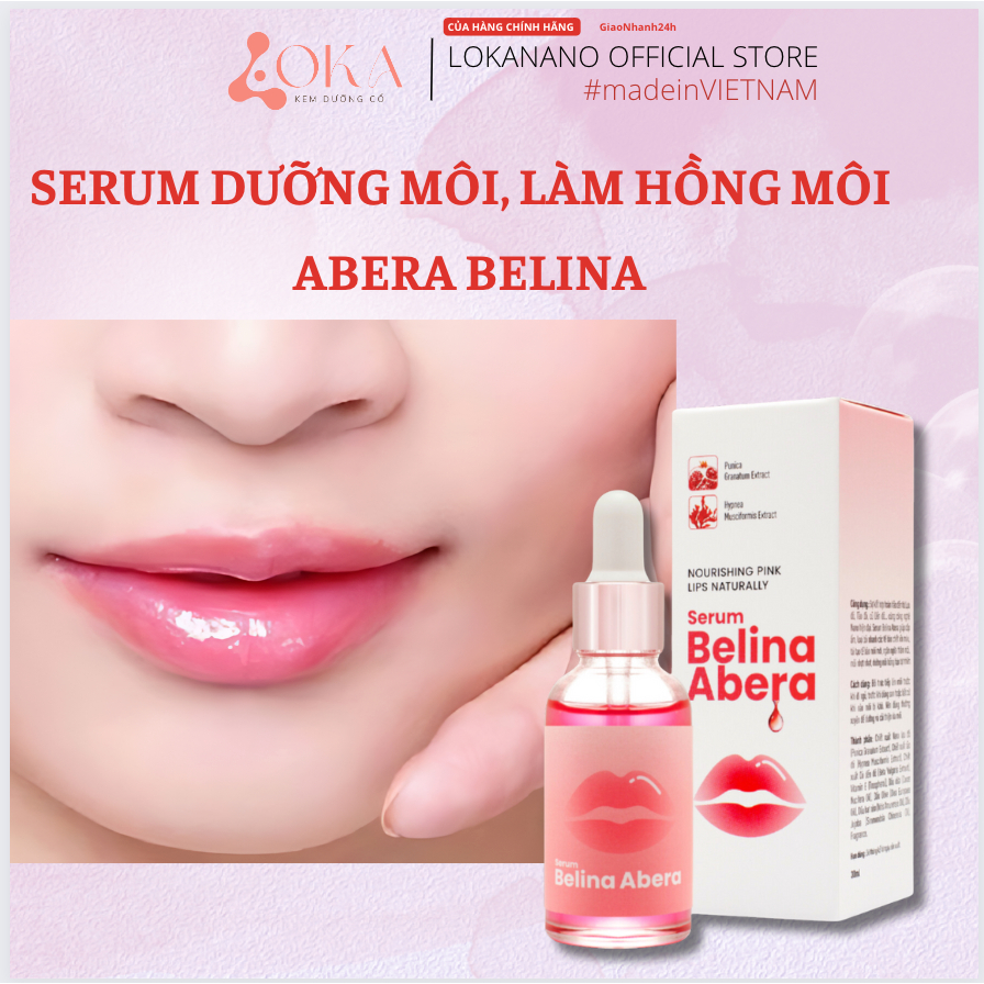 Serum khử thâm môi Belina dưỡng ẩm, hồng môi | Serum Belina Abera mờ thâm môi , mờ nám môi, giúp căng mịn – 20ml