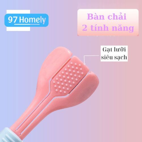 Bàn Chải Đánh Răng 3 Mặt (Kèm Gạt Lưỡi) 97Homely Thông Minh 360 Độ Đánh Bay Mọi Vi Khuẩn Trong Răng Miệng