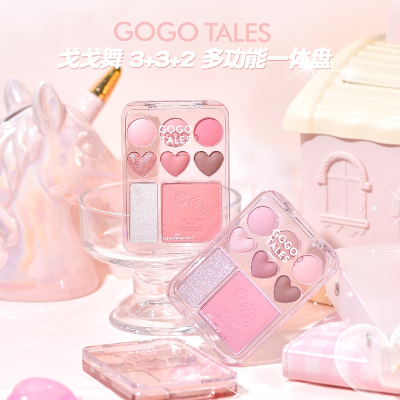 Bắng Phấn Mắt Má 8 ô Gogo Tales Stick Sweet Heart Powder Blusher Eyeshadow Palette