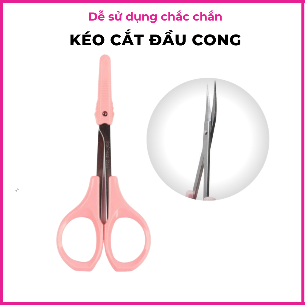 Kéo cắt tỉa lông mi,lông mày đầu cong cao cấp thép không gỉ