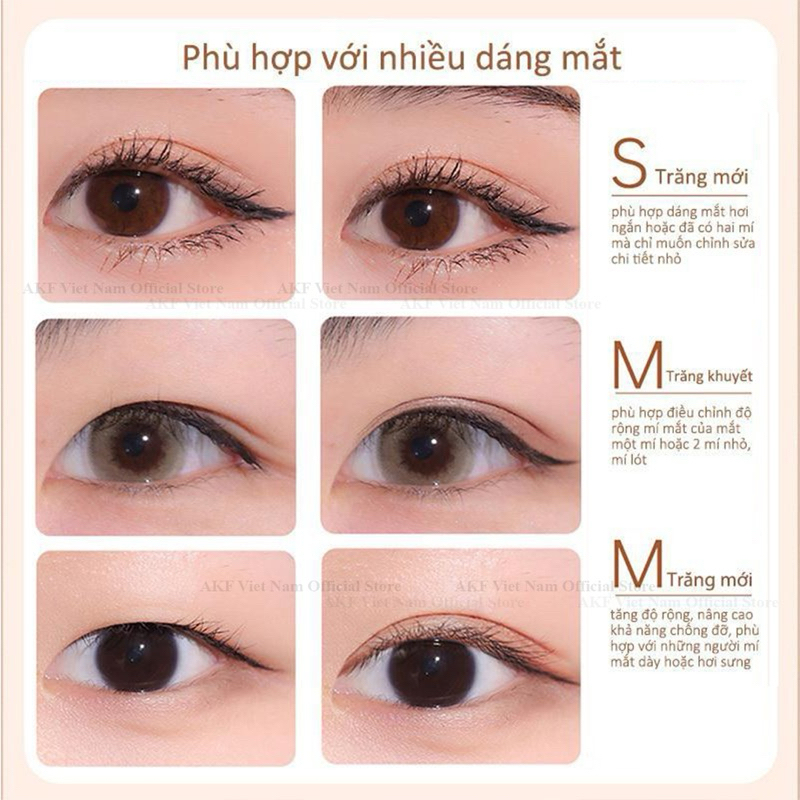 { AKF } Dán mí AKF chính hãng – Kích mí tàng hình AKF – miếng dán mí tàng hình tự nhiên chống mồ hôi- Miếng dán mắt 2 mí