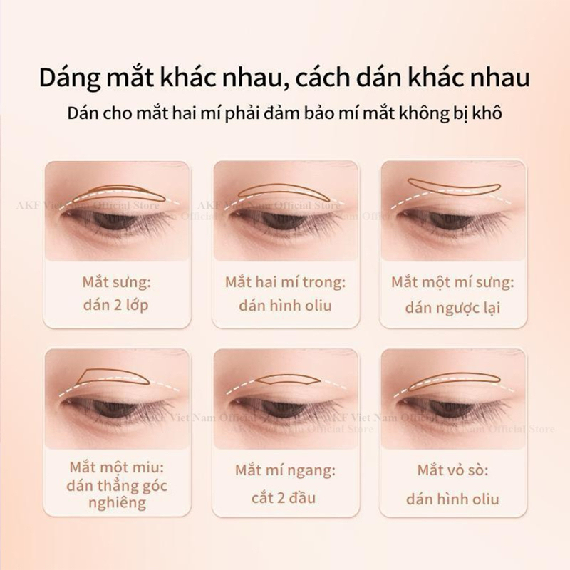 { AKF } Dán mí AKF chính hãng – Kích mí tàng hình AKF – miếng dán mí tàng hình tự nhiên chống mồ hôi- Miếng dán mắt 2 mí