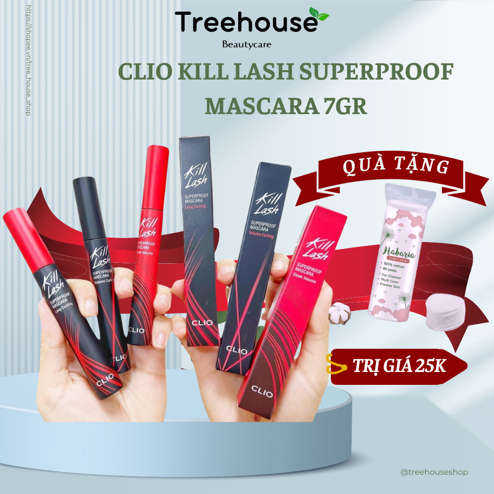 Mascara Kill lash – Chuốt mi CLIO Kill Lash Superproof Mascara 7g dài cong mi TREESHOUSE SHOP