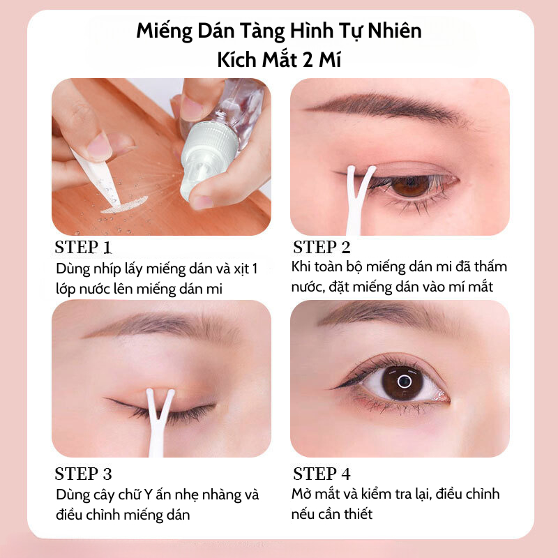 [Set 4 Món] Miếng Dán Kích Mí Miếng Kích Mí Lưới Tự Nhiên Trong Suốt Tàng Hình Không Để Lại Dấu Vết Không Cần Dùng Keo