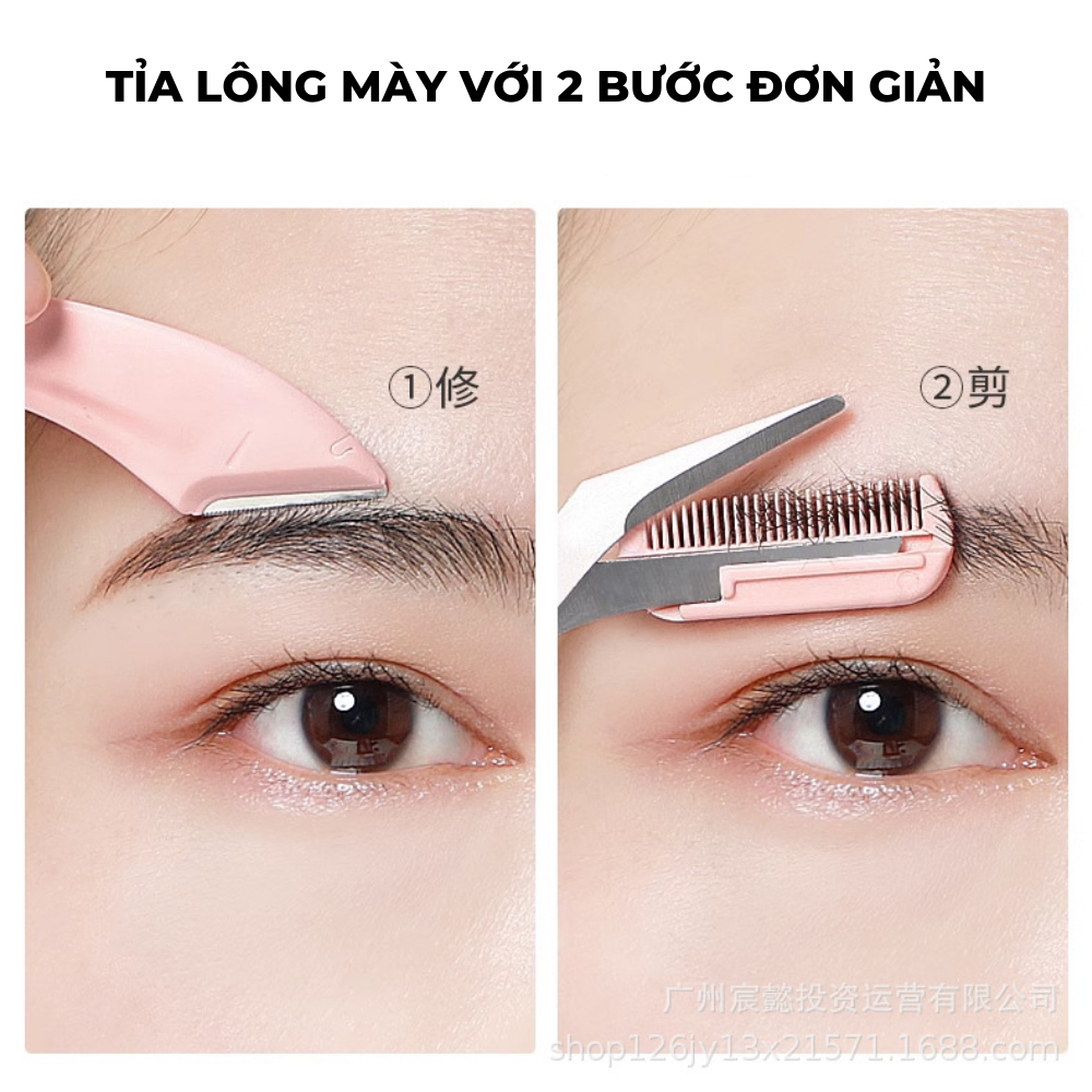 Bộ 02 Dụng Cụ Kéo và Dao Cắt Tỉa Lông Mày