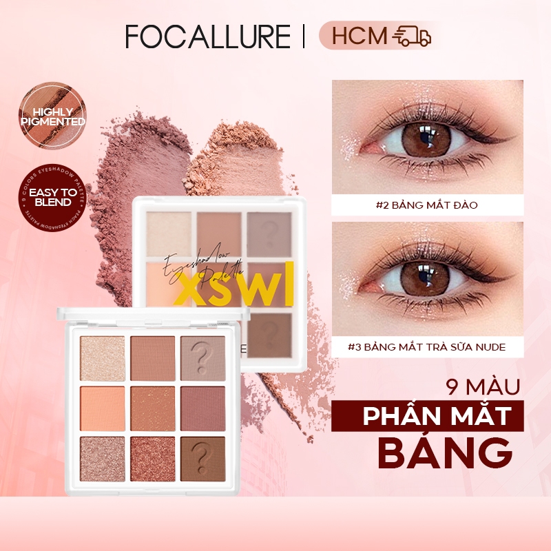 FOCALLURE Bảng phấn mắt 9 ô lâu trôi chống thấm nước 90G