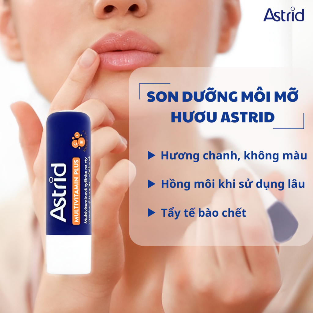 Son Dưỡng Mỡ Hươu Astrid Tái Tạo Môi Tẩy Tế Bào Chết 4,7g