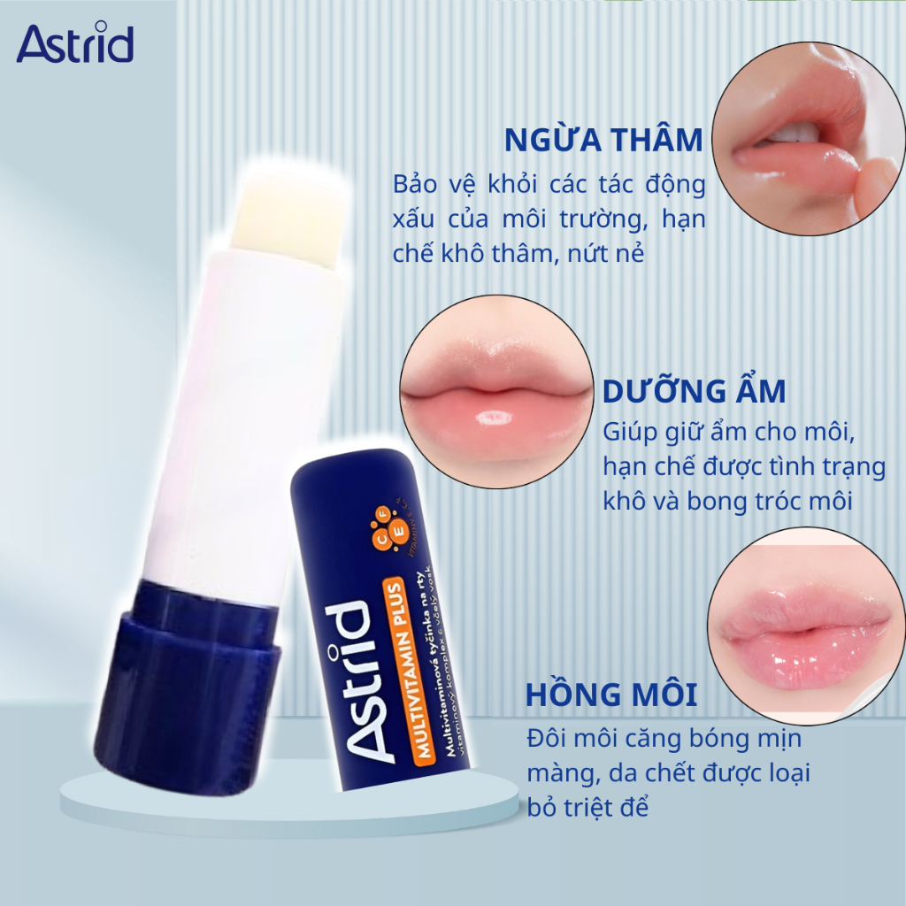 Son Dưỡng Mỡ Hươu Astrid Tái Tạo Môi Tẩy Tế Bào Chết 4,7g