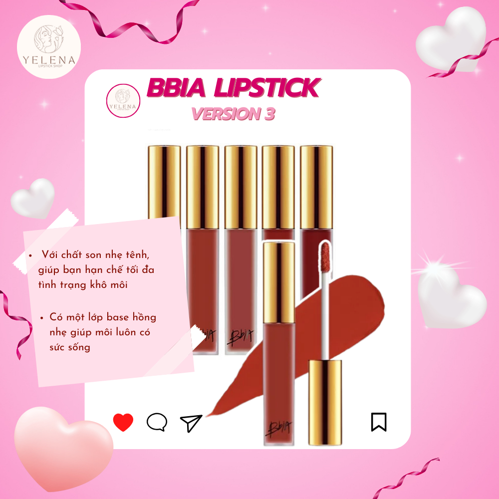 Son Kem BbiA Velver Lip Tint ( Full phân loại màu) 1-39