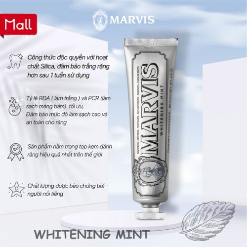 Kem Đánh Răng Marvis Whitening Mint Ý Limited Garden Collection Marvis Dreamy Osmanthus Sinuous Lily Kissing Rose