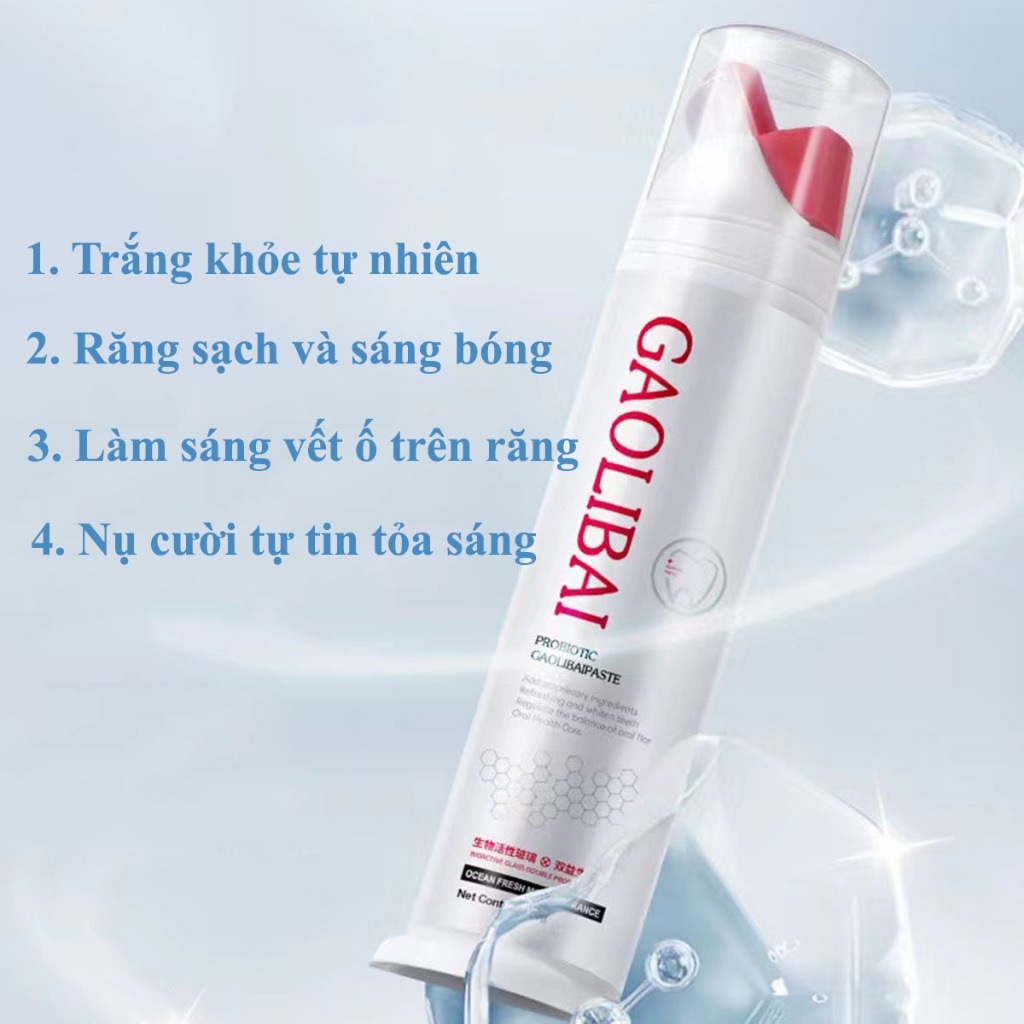 Gaolibai Gel nano bạc đánh răng loại bỏ mảng bám cao răng lâu năm, kem đánh răng trắng sáng hơi thở thơm mát – VIAN