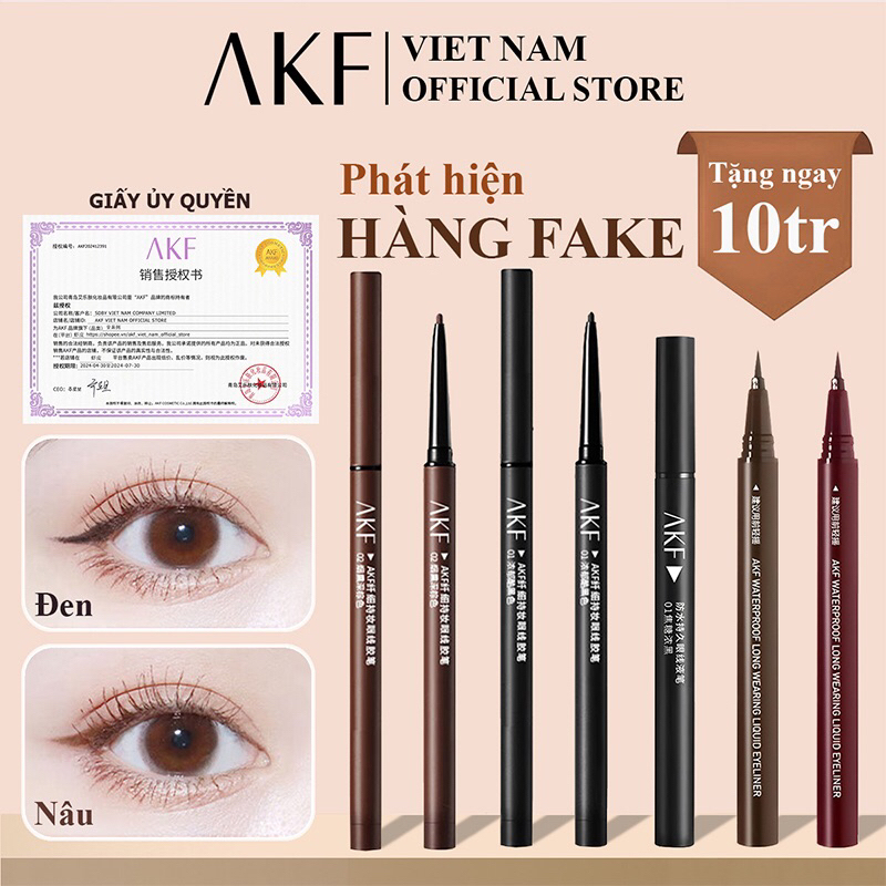 { AKF } Bút kẻ mắt dạng nước và chì chống nước,chống mồ hôi không lên lem-Chì kẻ mắt siêu mảnh 0,01mm-Bút kẻ mắt nước