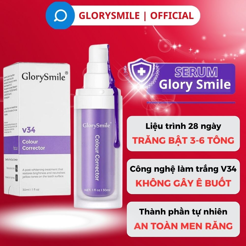 Serum trắng răng glory 30ml tại nhà cấp tốc smilee – kem đánh làm trắng răng V34