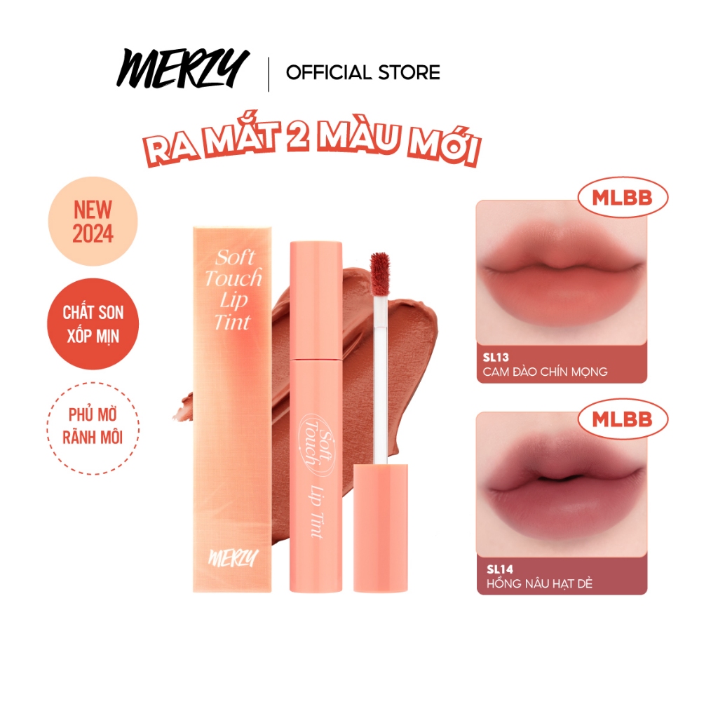 [New – Ver 3] Son Kem Siêu Lì, Siêu Mịn Môi Hàn Quốc Merzy Soft Touch Lip Tint 3g