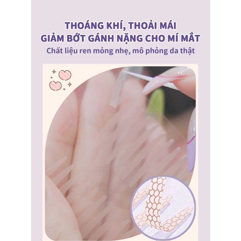 Miếng dán kích mí BQI tàng hình tự nhiên phù hợp cho mọi dáng mắt, nhiều lựa chọn dễ dùng cho người mới bắt đầu