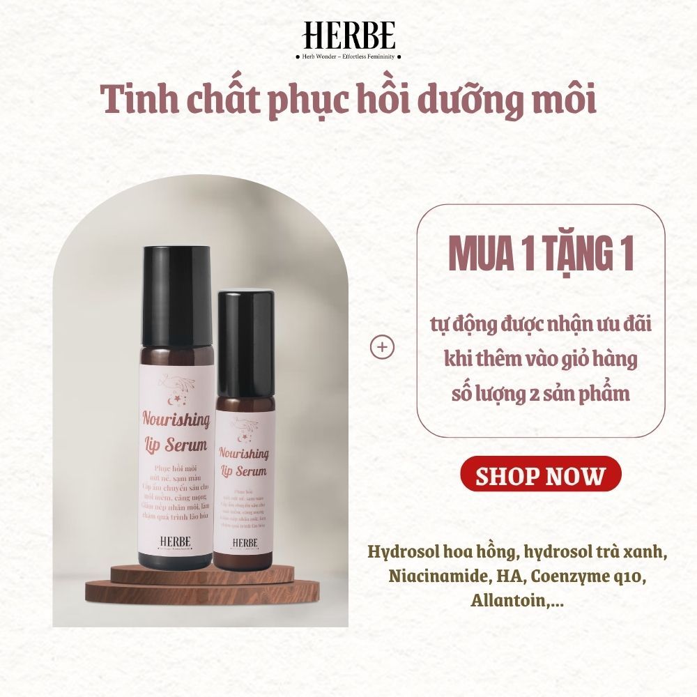 [mua 1 tặng 1] Tinh chất phục hồi dưỡng môi NOURISHING LIP SERUM handmade