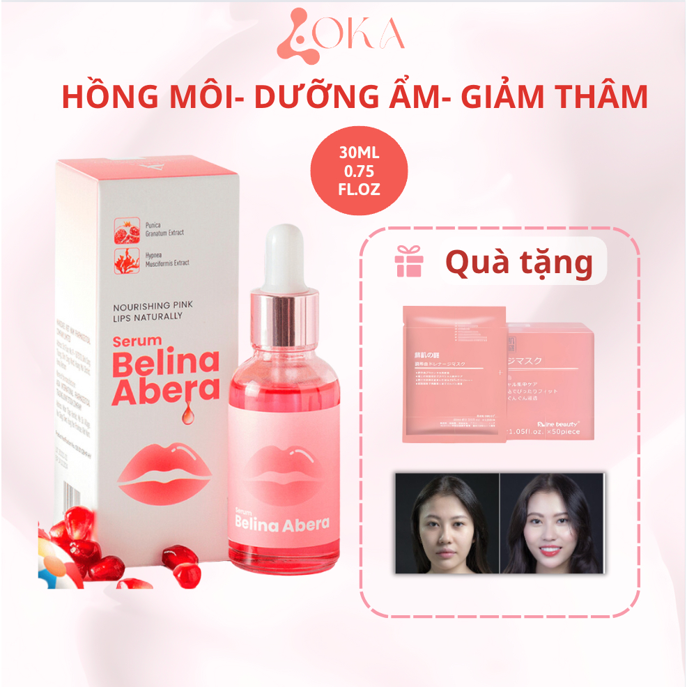 Serum khử thâm môi Belina dưỡng ẩm, hồng môi | Serum Belina Abera mờ thâm môi , mờ nám môi, giúp căng mịn – 20ml