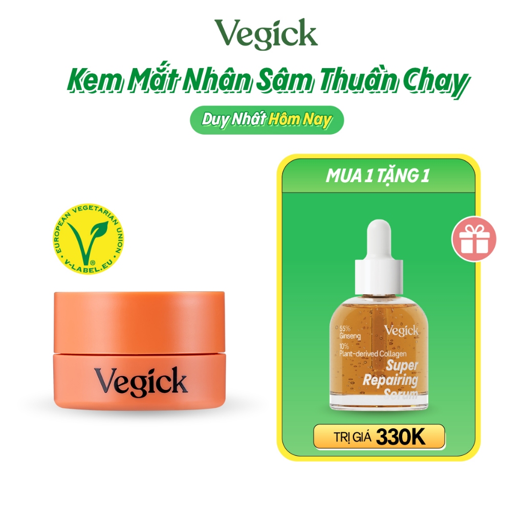 Kem Mắt Retinol Nhân Sâm Thuần Chay Mờ Thâm Giảm Nhăn Vegick Youth Eye Cream 15ml