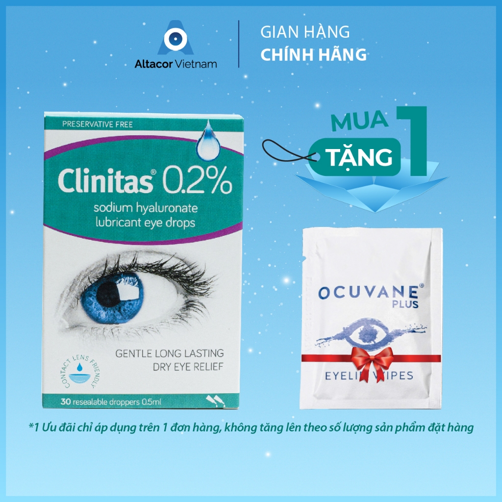 [Chính hãng]- Dung dịch nhỏ Mắt Clinitas® 0.2% – Ý (Hộp 30 Tép)