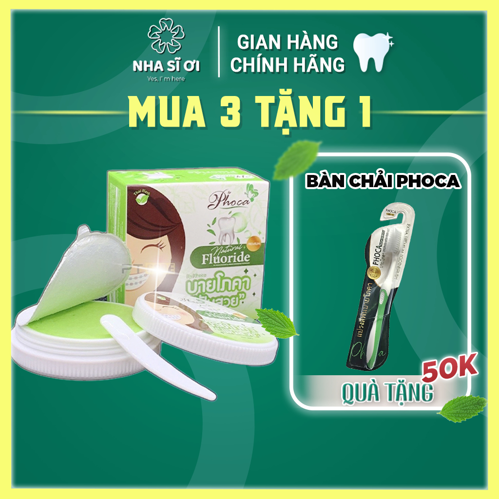 Kem đánh răng PHOCA chiết suất thảo dược tự nhiên, giúp trắng răng, thơm miệng, hơi thở thơm mát 25g