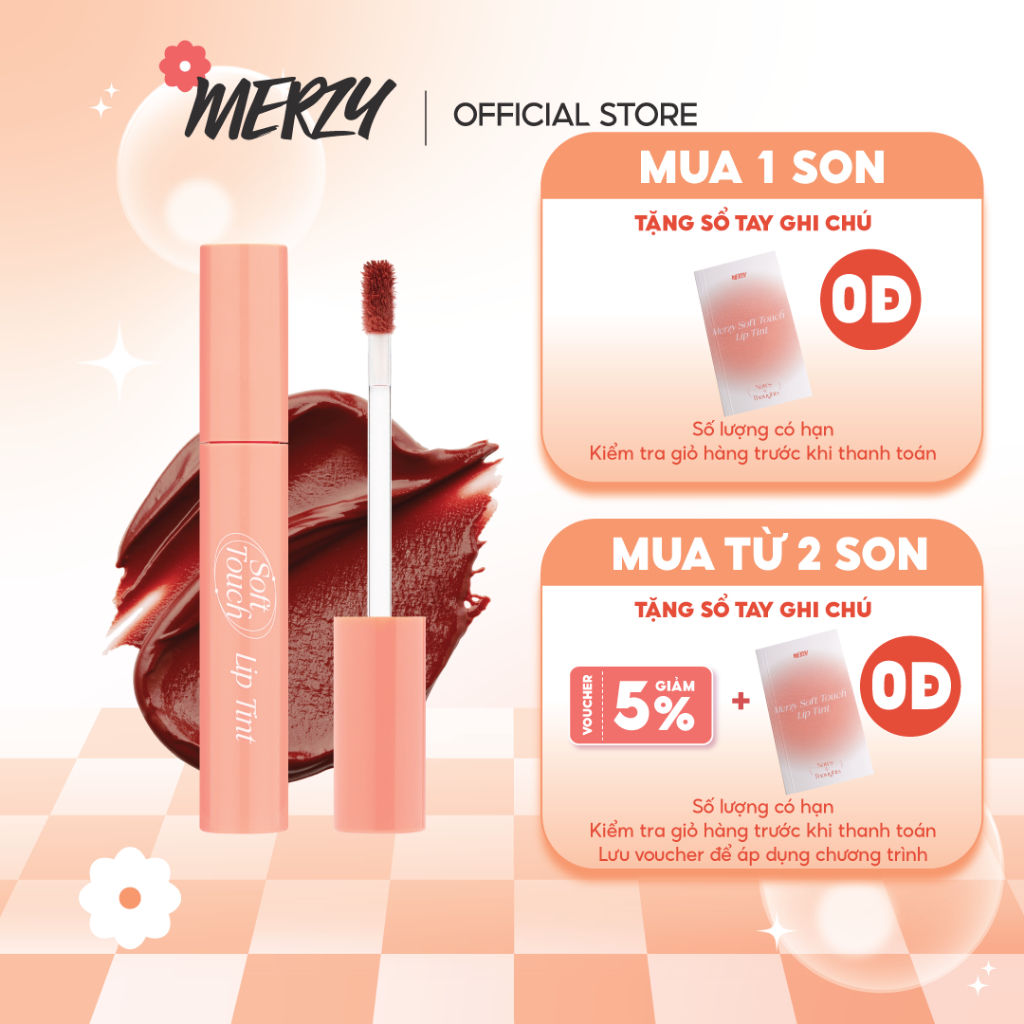 [New – Ver 3] Son Kem Siêu Lì, Siêu Mịn Môi Hàn Quốc Merzy Soft Touch Lip Tint 3g