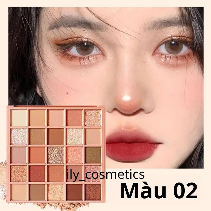 Bảng Phấn Mắt 25 Màu Đất Mờ Thời Trang Giá Rẻ Size Lớn Phấn Mắt Có Nhũ Makeup Trang Điểm Bảng Mắt ILY