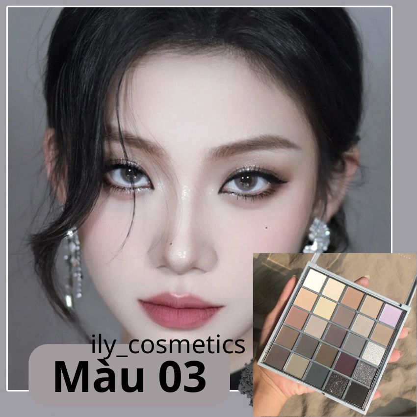 Bảng Phấn Mắt 25 Màu Đất Mờ Thời Trang Giá Rẻ Size Lớn Phấn Mắt Có Nhũ Makeup Trang Điểm Bảng Mắt ILY