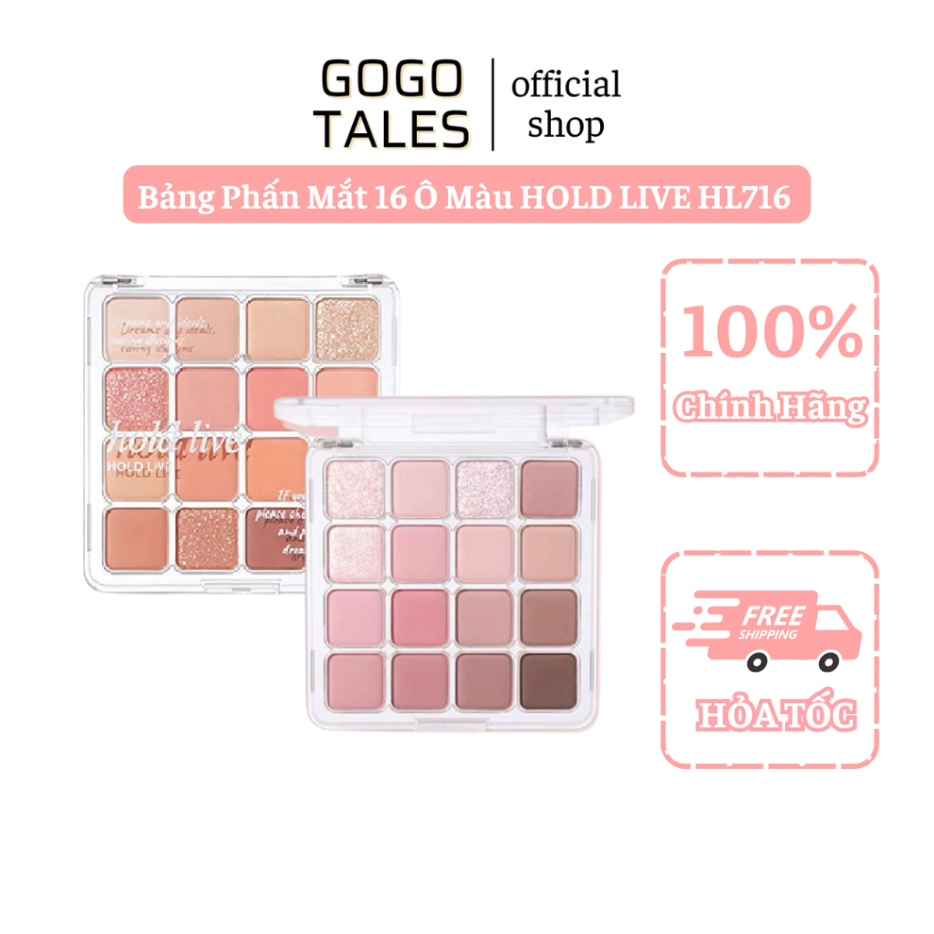 [HOT DOUYIN] Bảng Phấn Mắt 16 Ô Màu HOLD LIVE HL716 Sunset Magic Eyeshadow Tray Bền Màu GOGOTALESVN