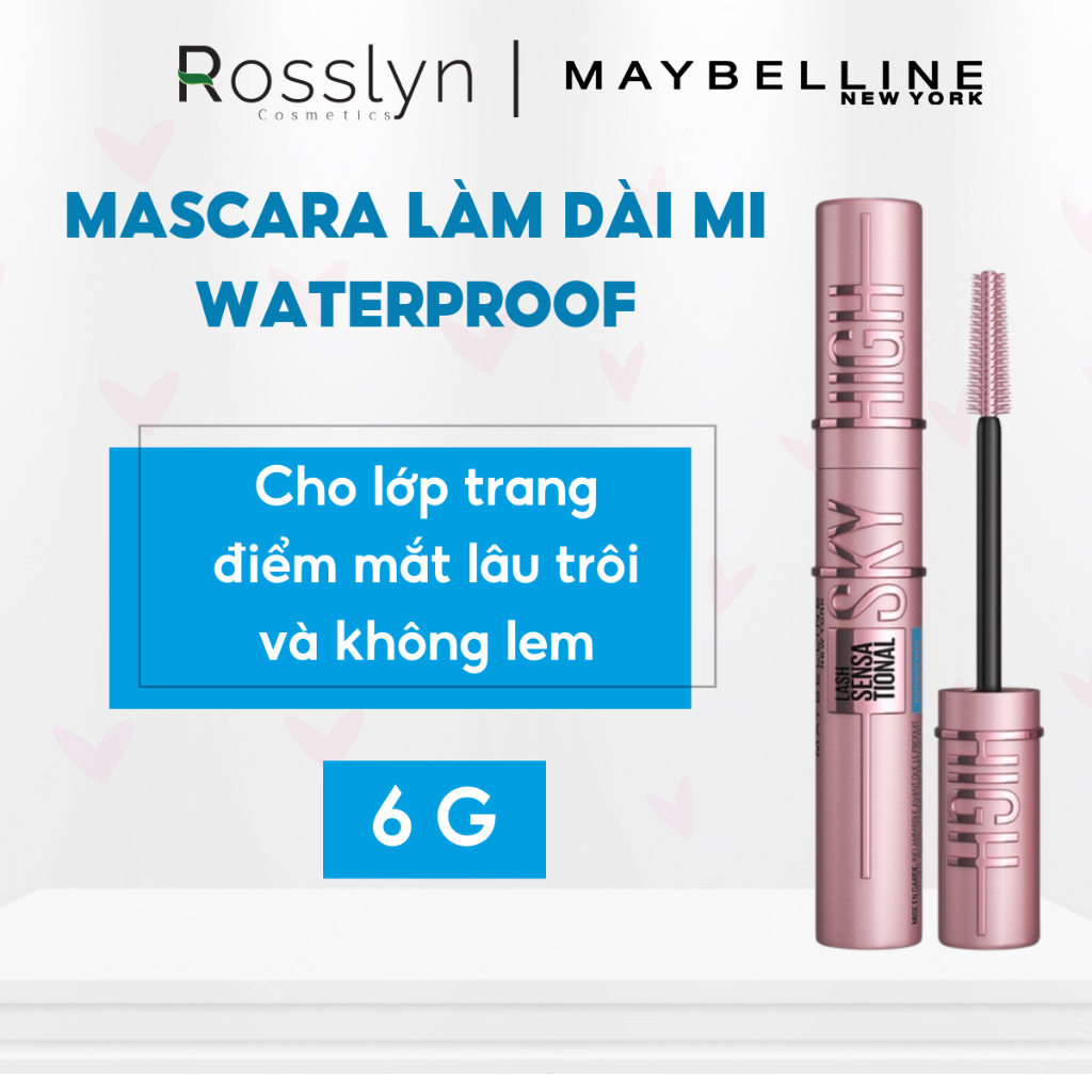 Mascara Maybelline New York Lash Sensational Sky High Giúp Tơi Dài Mi Không Giới Hạn Waterproof 6ml Hàng Chính Hãng