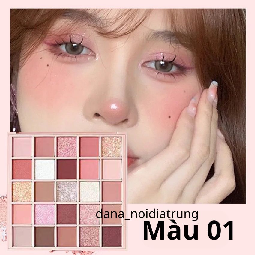 Phấn mắt 25 màu makeup tiện lợi bảng mắt nhiều màu trang điểm nhiều tone bảng phấn mắt nội địa trung DANA