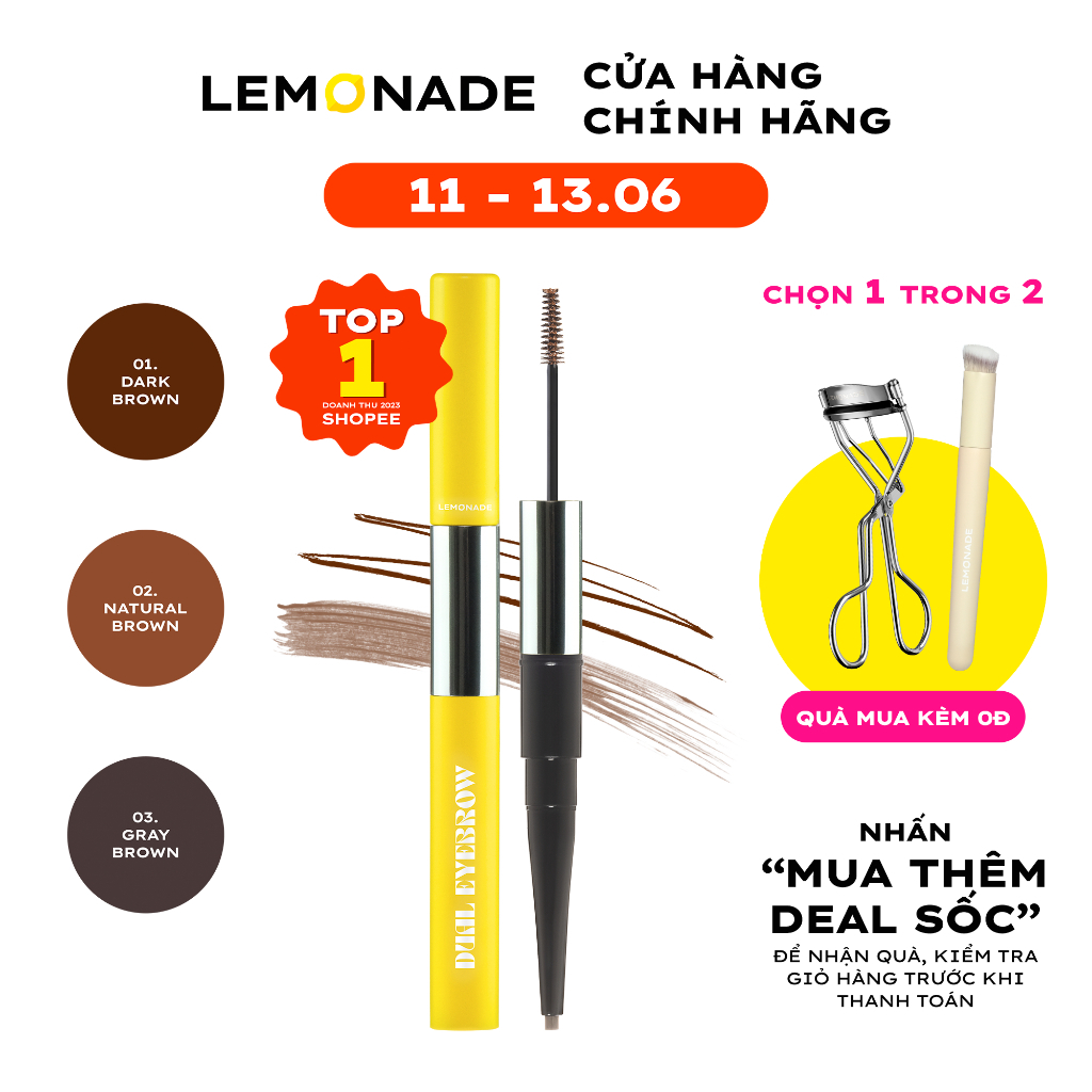 Chì kẻ mày 2 đầu Lemonade Want It Got It Dual Eyebrow 2.75g