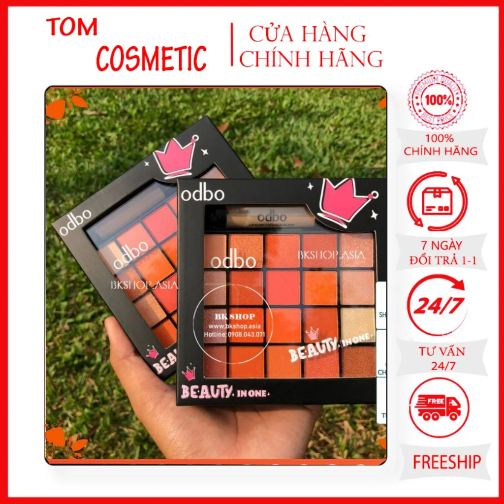 Set trang điểm gồm phấn mắt , phấn má hồng , son ODBO BEAUTY IN ONE OD1006 – (Auth Thái) – tom.cosmetic2022