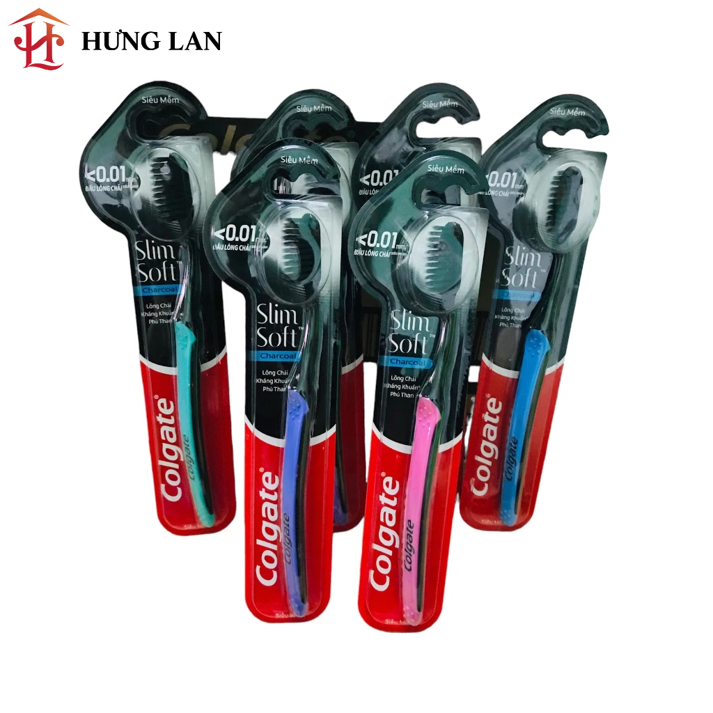 Bàn chải đánh răng Colgate than hoạt tính slimsoft charcoal siêu mềm mảnh