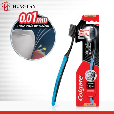 Bàn chải đánh răng Colgate than hoạt tính slimsoft charcoal siêu mềm mảnh