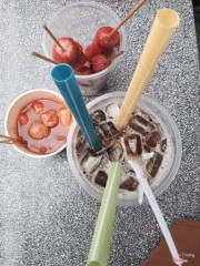 hồ lô + tokbokki ly + trà