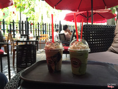 hazelnut, matcha frap