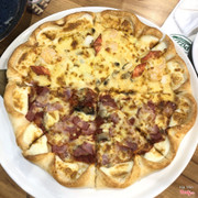 Pizza phomai + ham & bacon size L