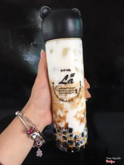 Sữa tươi trân châu đường đen. Bình gấu to đùng 500ml. 40k only