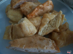 Đậu rán và chả cốm